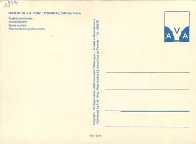 Port Puerto de la Cruz (Tenerife) — Sprzedawcy czterech sezonów — AVA, seria TEN 5016 — Rewers