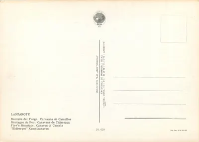 Lanzarote — Montaña del Fuego — Caravana de Camelo — Edição Comercial Silva — Verso