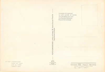 Widok Teide — Tenerife — Wydawnictwo FISA, seria N° 248 — Rewers