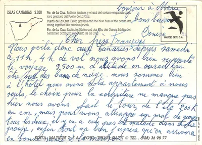 Widok Puerto de La Cruz — Wyspa Tenerife — Matices Siete, S.A. nr 2.030 — Rewers