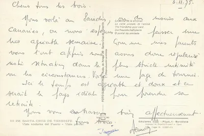 Santa Cruz de Tenerife — Nocturny widok portu — Wydawnictwo FISA — Rewers