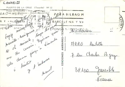 Porto de La Cruz — Passeio em Camelo — Editor Anibarro, N° 22 — Verso