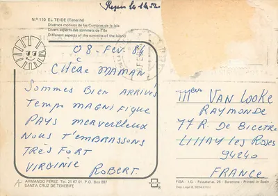 El Teide Tenerife — Verschiedene Aspekte der Inselberge — Armando Perez, Nr. 110 — Rückseite