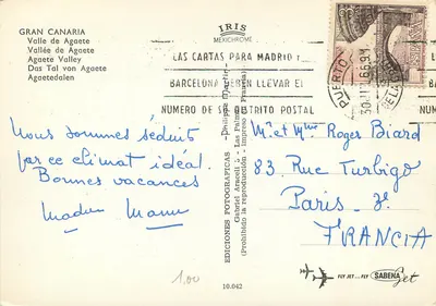 Agaete — Vale de Agaete — Edições Iris Mexichrome — Verso