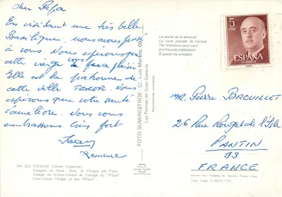 Unser Fraülein von Pino — Teror (Gran Canaria) — FISA-Ausgabe, Nr. 163 — Rückseite