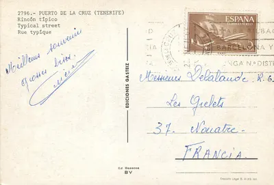 Puerto de la Cruz (Tenerife) — Typowa ulica — Wydawnictwo Gasteiz nr 2796 — Rewers