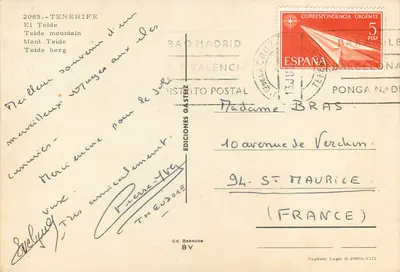 Monte Teide — Tenerife — Éditions Gasteiz n°2063 — Verso