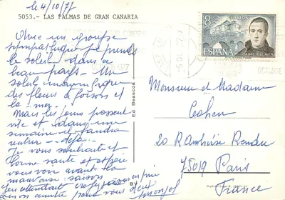 Noite em Las Palmas — Las Palmas de Gran Canaria — Ed. Beascoa n° 5053 — Verso