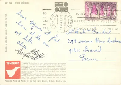 Tenerife — Carte postale touristique — John Hinde Limited, Co. Dublin — Rewers