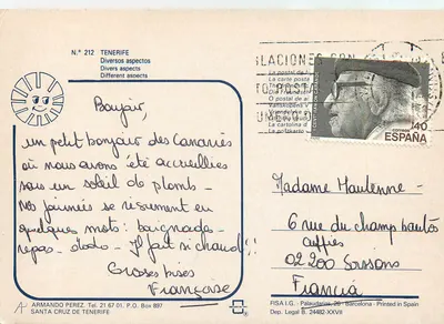 Tenerife — Różne widoki — wydawca Armando Pérez, nr 212 — Rewers