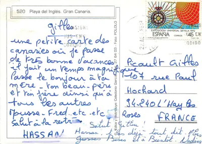 Playa del Ingles — widok plaży i pustkowia — Edita y distribuye: Celedonio García del Polo — Rewers