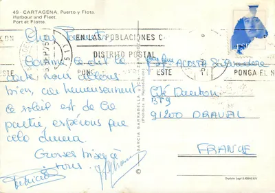 Cartagena — Port i Flota — wydawca Poblaciones C. n°49 — Rewers