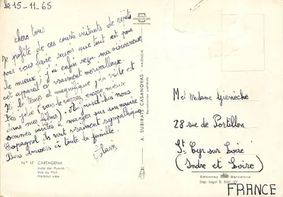 Cartagena — Widok portu — A. Subirat Casanovas, nr 17 — Rewers