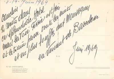 Hotel i restauracja « El Pino » — Castelldefels — wydawca J. V. Silges, n° 20 — Rewers