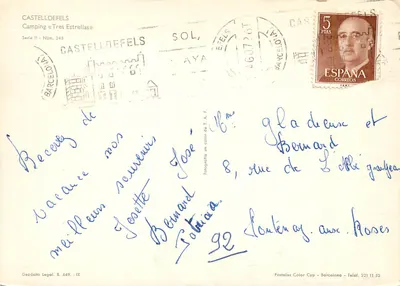 Camping « Tres Estrellas » — Castelldefels — Postales Color Cyp — Rewers