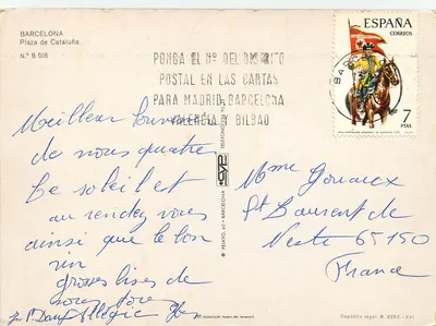 Barcelona — Plaats van Catalunya — uitgever Pelayo, n° B 016 — Achterkant