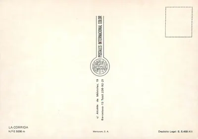 A corrida — espetáculo de touro — editor Werticrom, S.A., n° 5006 — Verso