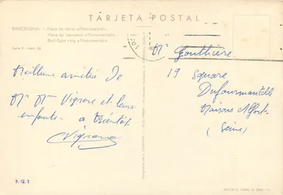 Plaza de toros «Monumental» — Barcelona — editor A. FAREGAT, série II n°22 — Verso