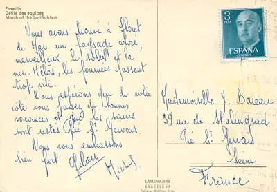 Parada drużyn toreadorów — Paseillo — Laminograf, Barcelona — Rewers