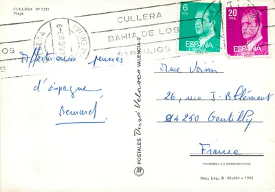 Cullera — Zatoka Aniołów — wydawca Postales Dura Velasco, nr 1331 — Rewers