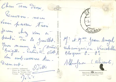 Praça de Cristo Rei — Denia (Alicante) — Éditions ORO — Verso
