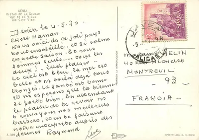 Denia — Vista della città — Editore Pergamino, n. 3.389 — Verso