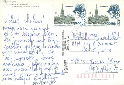 Denia — vista aérea — editor Hnos. Caldana, n° 20 — Verso