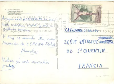 Elche — Parque Municipal — Distribuidor Exclusivo JOSE MENARQUES — Verso