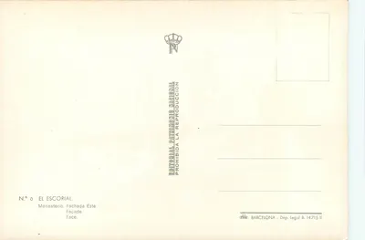 El Escorial — Fronton Wschodni — Wydawca Patrimonio Nacional, N° 6 — Rewers