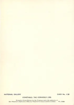Constable: O Campo de Trigo — reprodução — National Gallery, carta n° 1128 — Verso