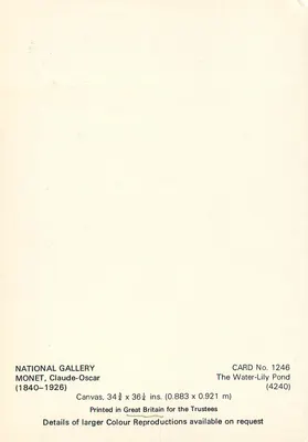 Le Bassin aux Nymphéas — Claude Monet — National Gallery — Verso
