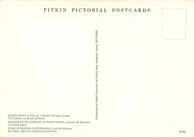 Salon Królowej Marii — Zamek w Windsorze — Pitkin Pictorial Postcards DH6 — Rewers