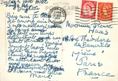 Front Morza, patrząc na wschód, Brighton — Copyright Wardell's 1957 — Rewers