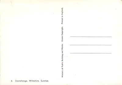 Stonehenge — Wschód słońca — Ministry of Public Building and Works — Rewers