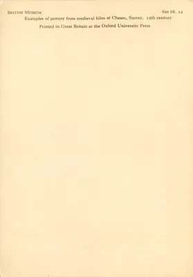 Potery z średniowiecznych pieców w Cheam, Surrey — XIV wiek — British Museum, zestaw 68.12 — Rewers
