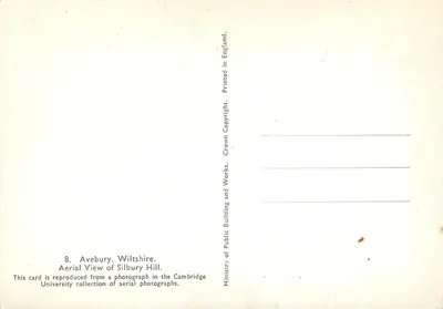 Avebury, Wiltshire — widok z lotu ptaka z Silbury Hill — Ministerstwo Pracy i Budownictwa — Rewers