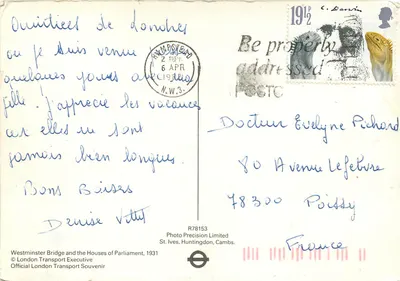 Westminster Bridge e as Salas do Parlamento — 1931 — Photo Precision Limited, St. Ives, Huntingdon, Cambs. — Verso