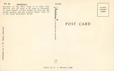 Brundall — nad rzeką Yare — wydawca Colourpicture Publishers — Rewers