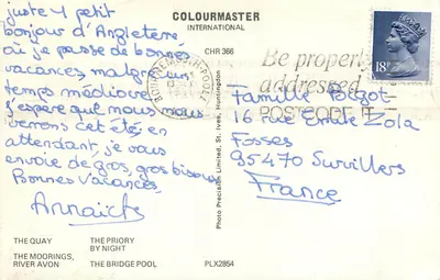 Christchurch — widok kościoła, nabrzeża i mostu — wydawca Colourmaster International, nr PLX2854 — Rewers