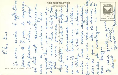 Scena uliczna z wieżą zegarową i Hotel Carleton — Colourmaster International, AG 1982 — Rewers