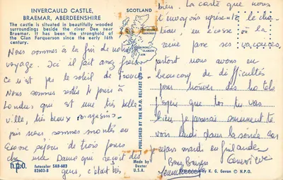 Zamek Invercauld, Braemar, Aberdeenshire — wydawca Dexter, nr SAB-603 — Rewers