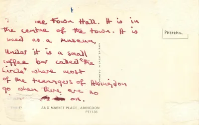 Town Hall w Abingdon — Abingdon — wydruk w Wielkiej Brytanii PT7138 — Rewers