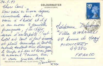 Montanha e Rio, Glen Shiel — Colourmaster International — n° 2736091 — Verso
