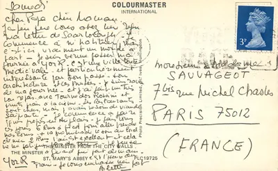 York — Katedra, murawki i klasztor — Colourmaster International PLC19725 — Rewers