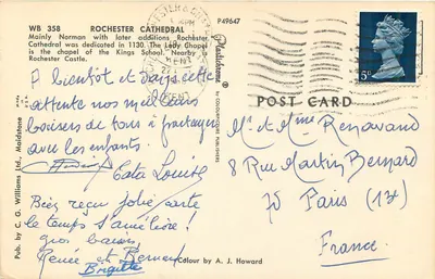 Catedral de Rochester — Principalmente normanda com adições posteriores — Colour Picture Publishers — Verso