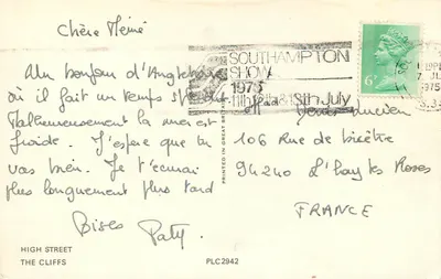 Milford-on-Sea — vista da cidade e das cabanas de praia — editor PLC2942 — Verso
