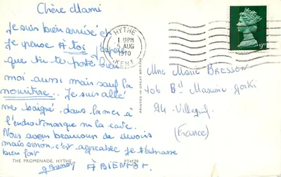 A promenade de Hythe — vista da praia e do cais — editor PT4179 — Verso