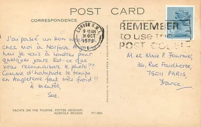 Jachtowie na Thurne, Potter Heigham — Norfolk Broads — wydawca PT13806 — Rewers