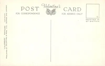 Canterbury — Christchurch Gate, West Gate, Catedral de Canterbury, Cloisters da Catedral, Casa do Tecelão — Valesque Postcard — Verso