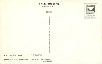 Edimburgo — vista panorâmica — Colourmaster International, EDI 300 — Verso